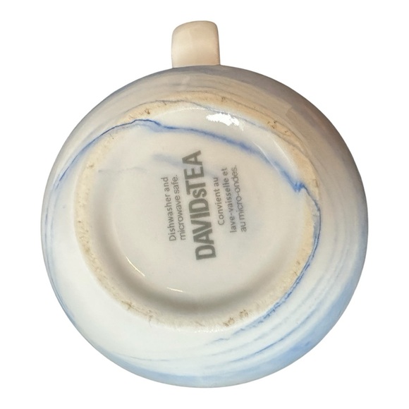 David’s Tea Marble Pattern Mug Blue White Swirl Coffee Tea - Picture 8 of 9